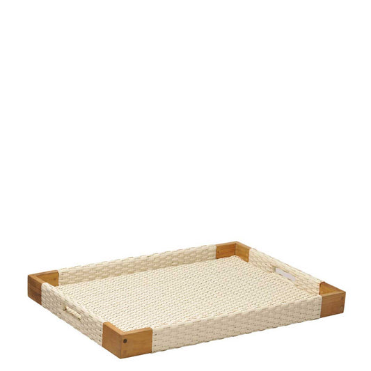 QUINTA TEAK & WOVEN TRAY