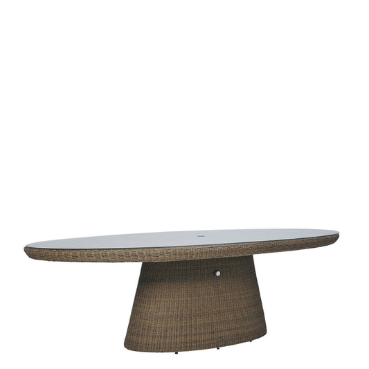 Strada Glass Top Dining Table Oval 260 - Willow