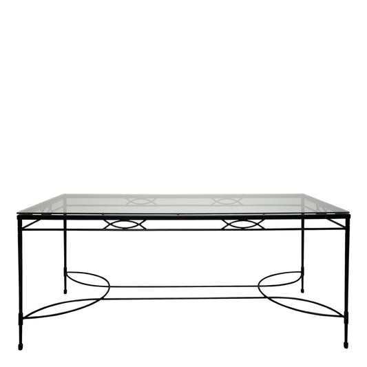 Amalfi Glass Top Dining Table Rectangle 183