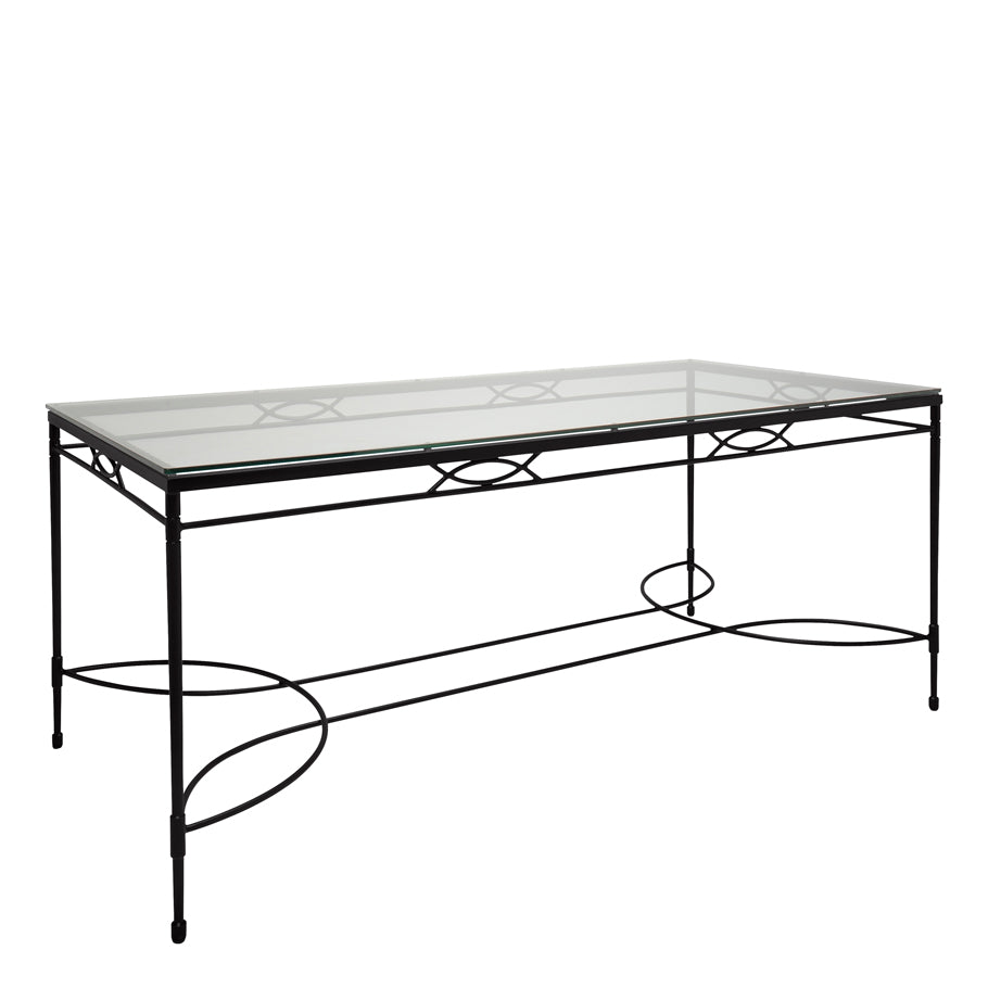 Amalfi Glass Top Dining Table Rectangle 183