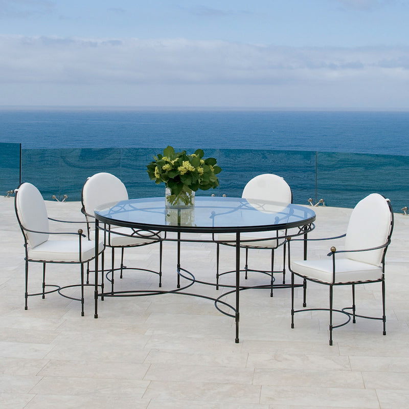 Amalfi Glass Top Dining Table Round 122