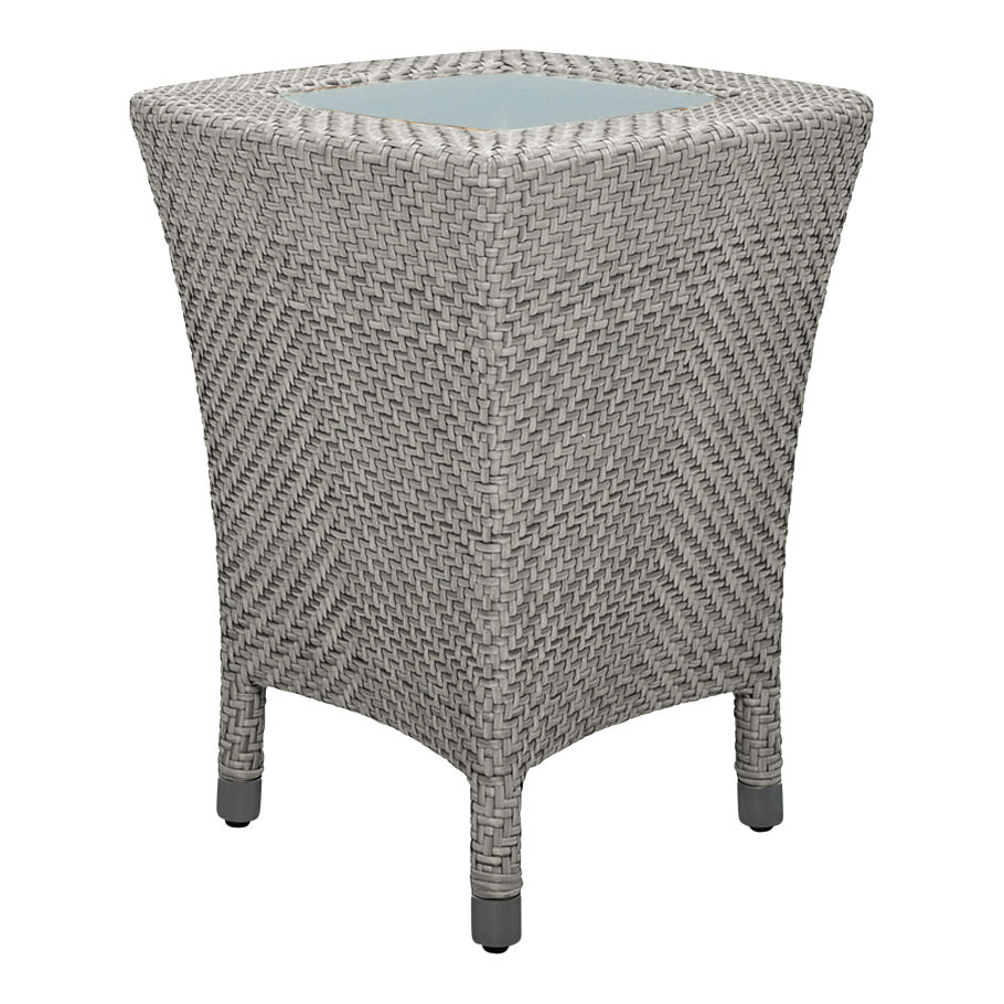 Amari Glass Top Side Table Square 45
