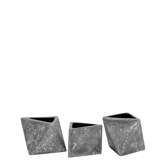 Metro Aslant Vases Set of 3 - Ash