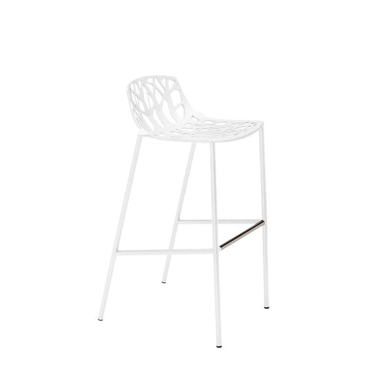 Forest Low Back Counter Stool - White