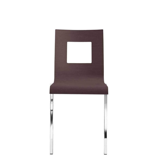 ECCO OPEN SQUARE SIDE CHAIR - WENGE/CHROME