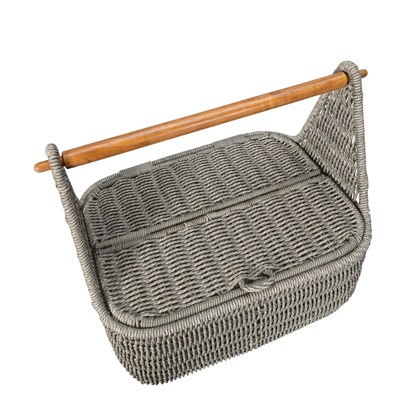 Cebu Wood-Handled Garden Basket