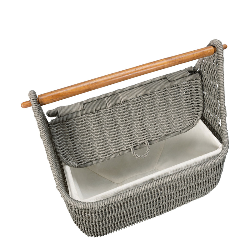 Cebu Wood-Handled Garden Basket