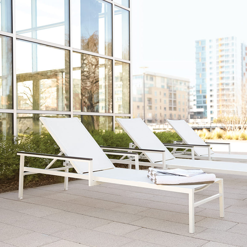 Duo Stackable Mesh Chaise Lounge With Arms