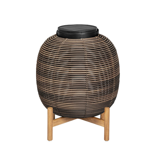 Tika Teak Base Lantern Small
