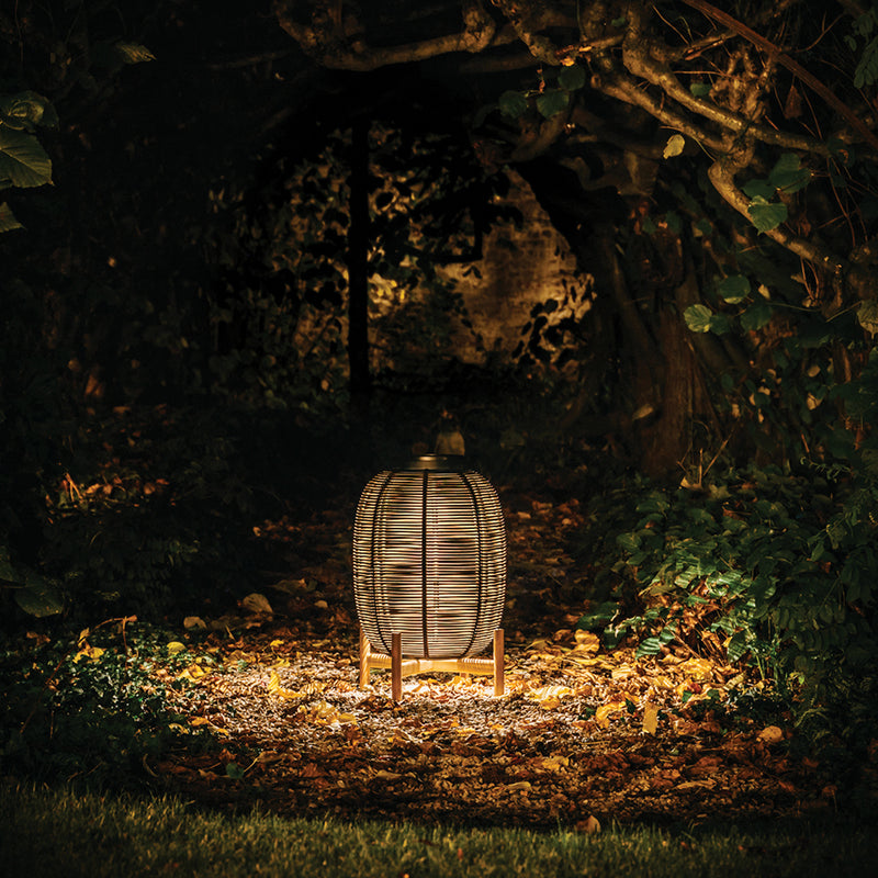 Tika Teak Base Lantern Large