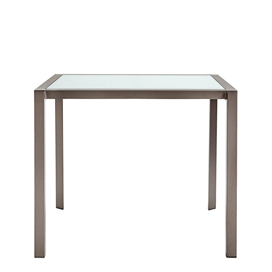 Trig Glass Top Dining Table Square 91 - Chassis Silver